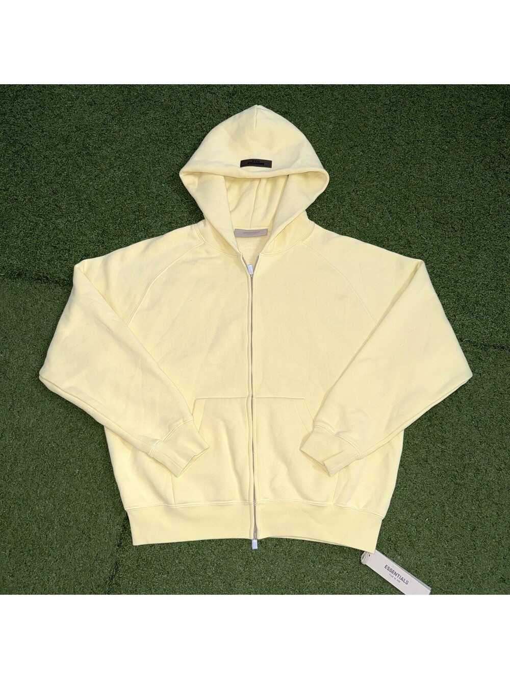 Fear of God Essentials Full Zip Hoodie Bright Yellow Oversized Y14-16 (Fit L/XL)